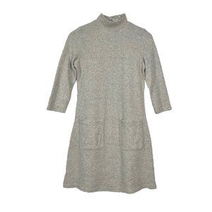 Anthropologie Cozy Light Grey Mock Neck Sheath Sweater Dress by Moth Size XXS